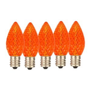 C7 Orange LED Christmas Light Bulbs E12 Bases (SMD)