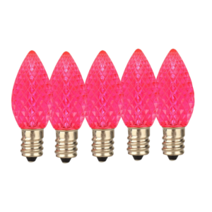 C7 Pink LED Christmas Light Bulbs E12 Bases (SMD) (复制)