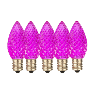 C7 Purple LED Christmas Light Bulbs E12 Bases (SMD)