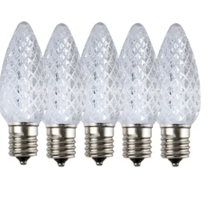 C9 4000K White LED Christmas Light Bulbs E17 Bases (SMD)