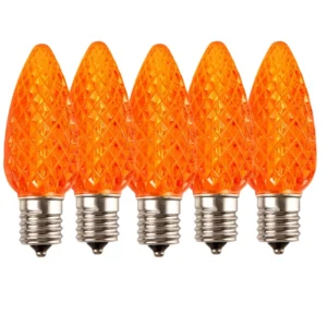 C9 Orange LED Christmas Light Bulbs E17 Bases (SMD)