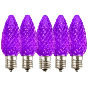 C9 Purple LED Christmas Light Bulbs E17 Bases (SMD)