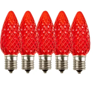 C9 Red LED Christmas Light Bulbs E17 Bases (SMD)