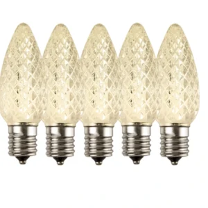 C9 Warm White LED Christmas Light Bulbs E17 Bases (SMD)