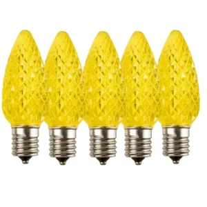 C9 Yellow LED Christmas Light Bulbs E17 Bases (SMD)