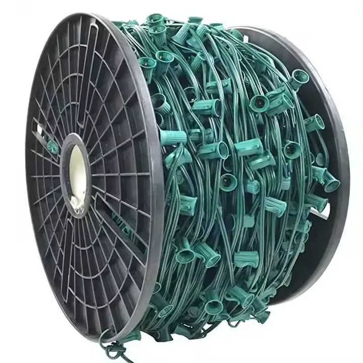 Green Wire Christmas Stringers & Spools